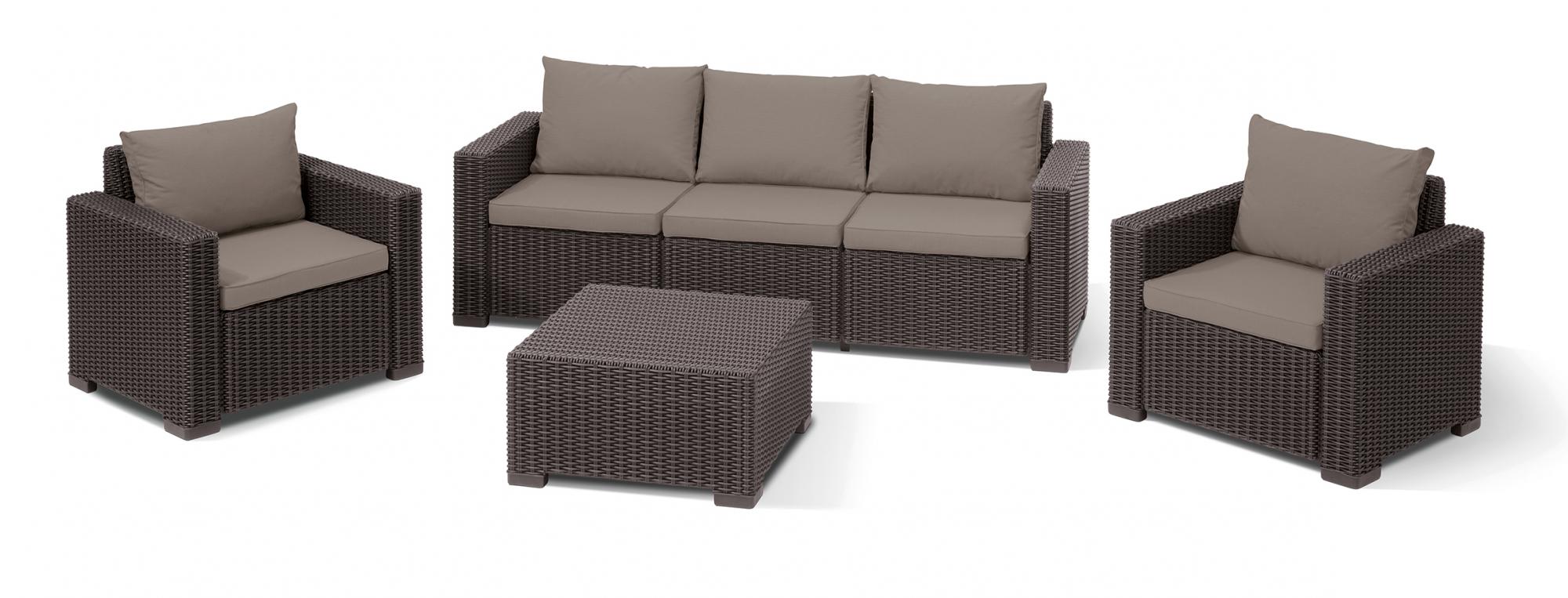 Набор садовой мебели California 3 Seater коричневый